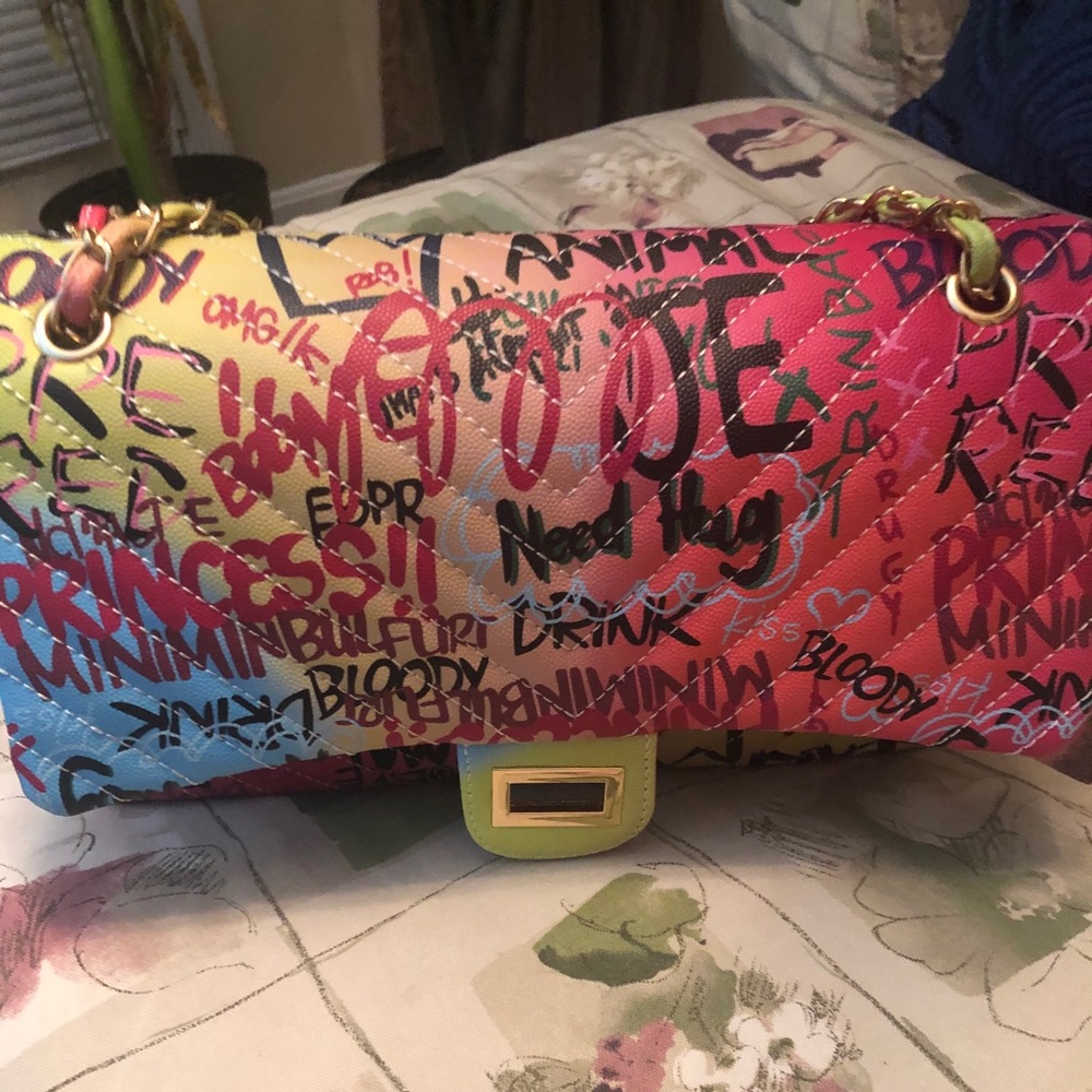 leather quilt effect urban crossbody purse